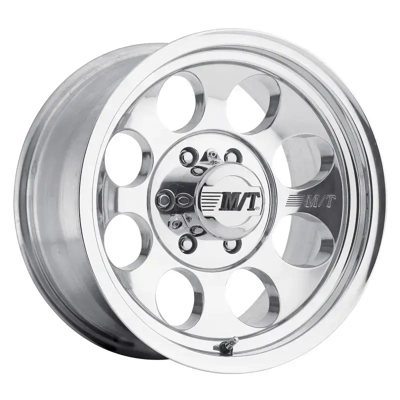 Mickey Thompson Classic III Wheel - 15x10 5x5.5 3-5/8 with polished finish and embossed logo for street, strip, and off-road; not suitable for 2022+ Toyota Tundra models.