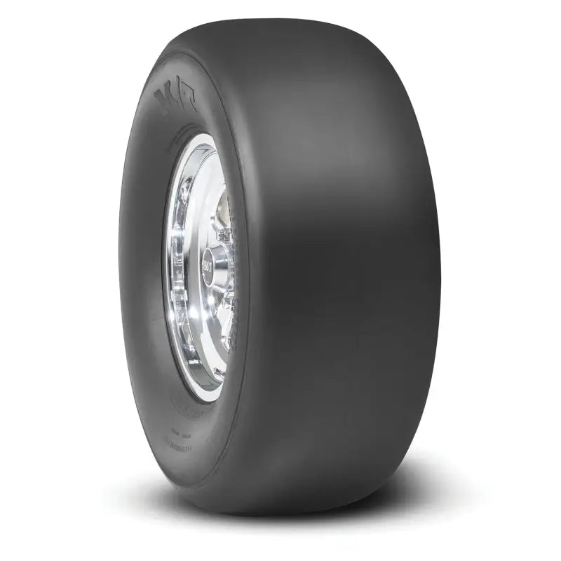 Black Mickey Thompson drag racing tire with chrome rim for truck parts & accessories