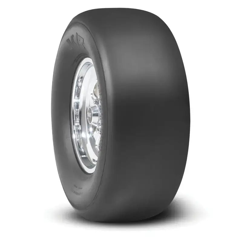 Black Mickey Thompson drag racing tire with chrome rim for truck parts & accessories