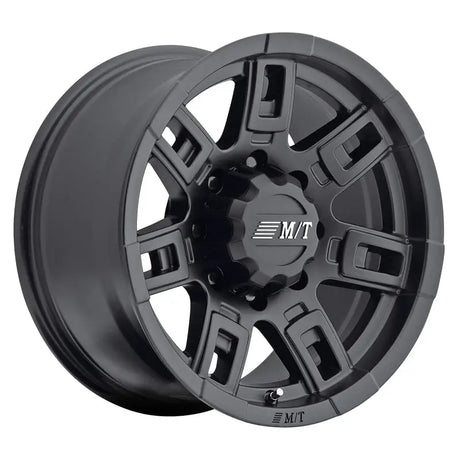 Black alloy wheel from Mickey Thompson Sidebiter II Wheel series for off-road trucks