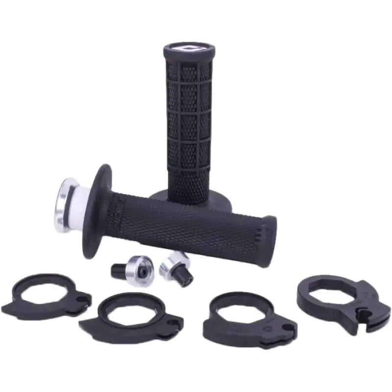 Micro X Lock On Grips Half Waffle Black/Silver - ODI