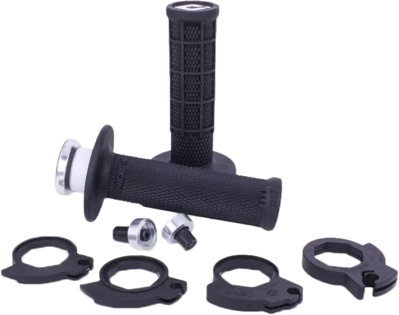 Micro X Lock On Grips Half Waffle Black/Silver - ODI