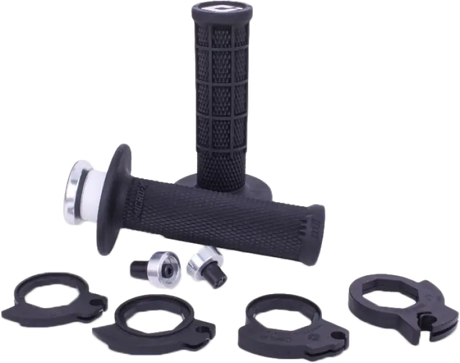 Micro X Lock On Grips Half Waffle Black/Silver - ODI