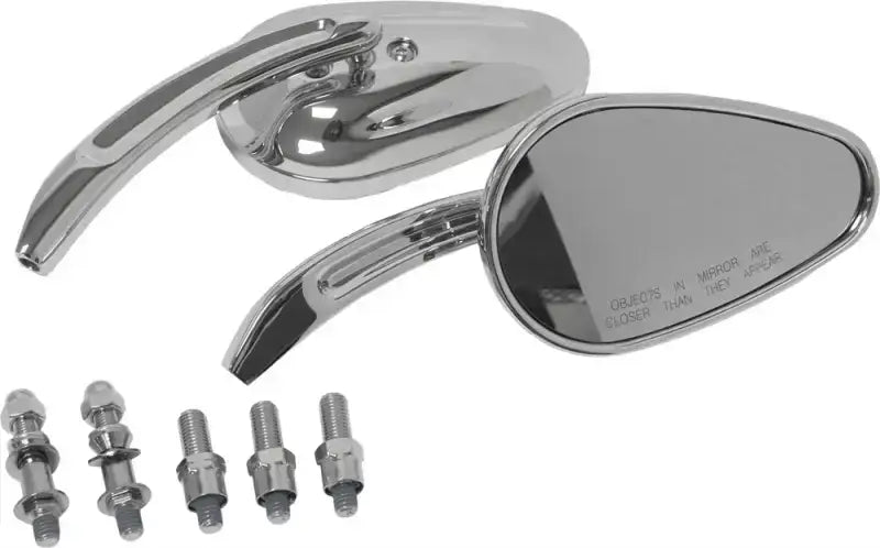 HARDDRIVE Mirrors Chrome Tapered Chrome for Powersports