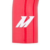Red silicone coolant hose with white Mishimoto logo from Ford 7.3L Powerstroke hose kit