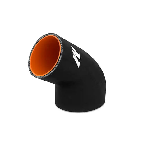 Black silicone intake boot with orange interior for Mishimoto BMW E46 M3 upgrade