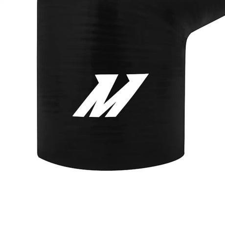 Black silicone intake boot with white logo for BMW E46 M3 Mishimoto upgrade