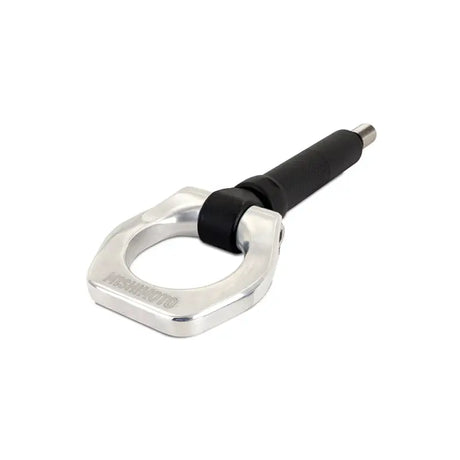 Silver tow hook with black handle for Subaru WRX STI Mishimoto racing front selection