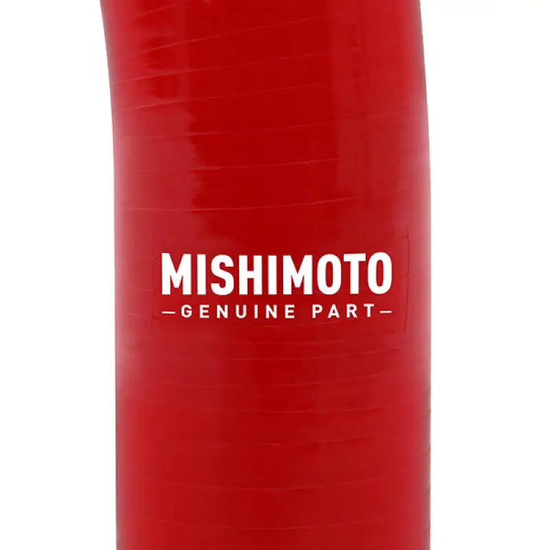 Red silicone hose for Powerstroke lower overflow hose kit on Ford F-250/F-350