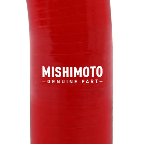 Red silicone hose for Powerstroke lower overflow hose kit on Ford F-250/F-350