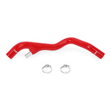 Red silicone coolant hose with metal clamps from Mishimoto Powerstroke lower overflow hose kit