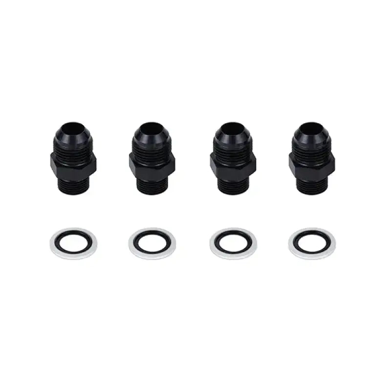 Black AN fittings with washers for Mazda RX8 oil line primary replacement oil upgrade