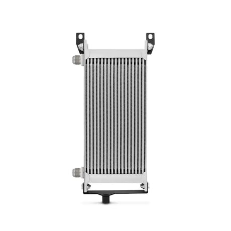 Rectangular silver and black Subaru Impreza WRX oil cooler for Mishimoto WRX oil cooler kit