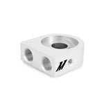 Silver aluminum oil filter adapter for Subaru Impreza WRX oil cooler upgrade