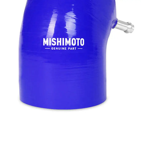 Blue silicone induction hose with metal fitting from Mishimoto Honda Civic Si induction hose kit