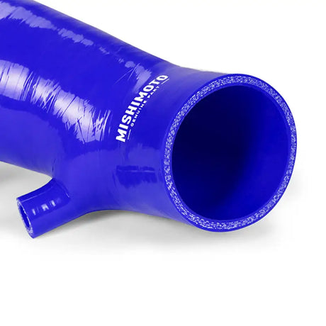 Blue silicone induction hose with side outlet from Mishimoto Honda Civic induction hose kit