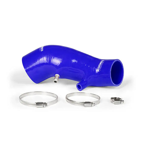 Blue silicone induction hose with metal clamps from Mishimoto Honda Civic Si kit