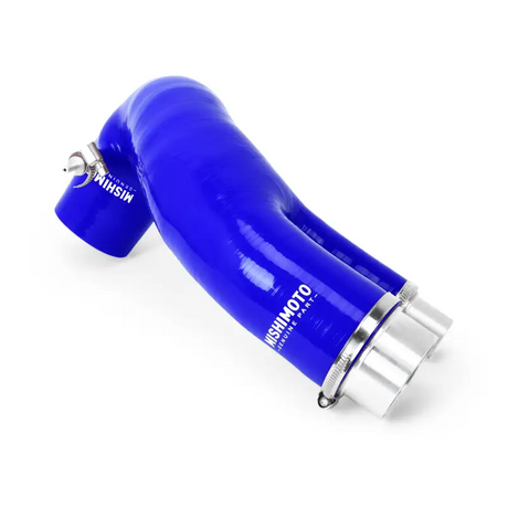 Blue silicone hose with metal clamps from Mishimoto 07-13 Mazda 3 Mazdaspeed hose kit