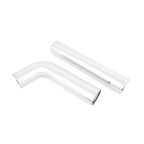 Two clear glass tubes from Mishimoto intercooler pipe and boot kit for Cummins pipe