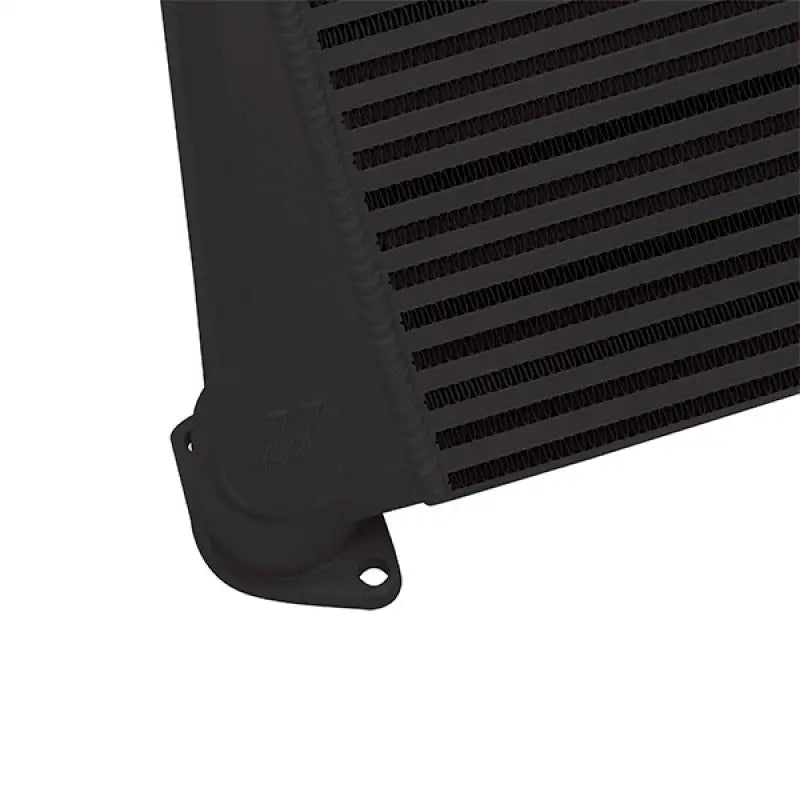 Black intercooler with mounting flange for Subaru WRX top-mount intercooler kit
