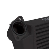 Black intercooler with mounting flange for Subaru WRX top-mount intercooler kit