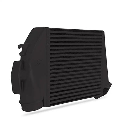 Black intercooler with horizontal fins from Mishimoto Subaru WRX top-mount intercooler kit