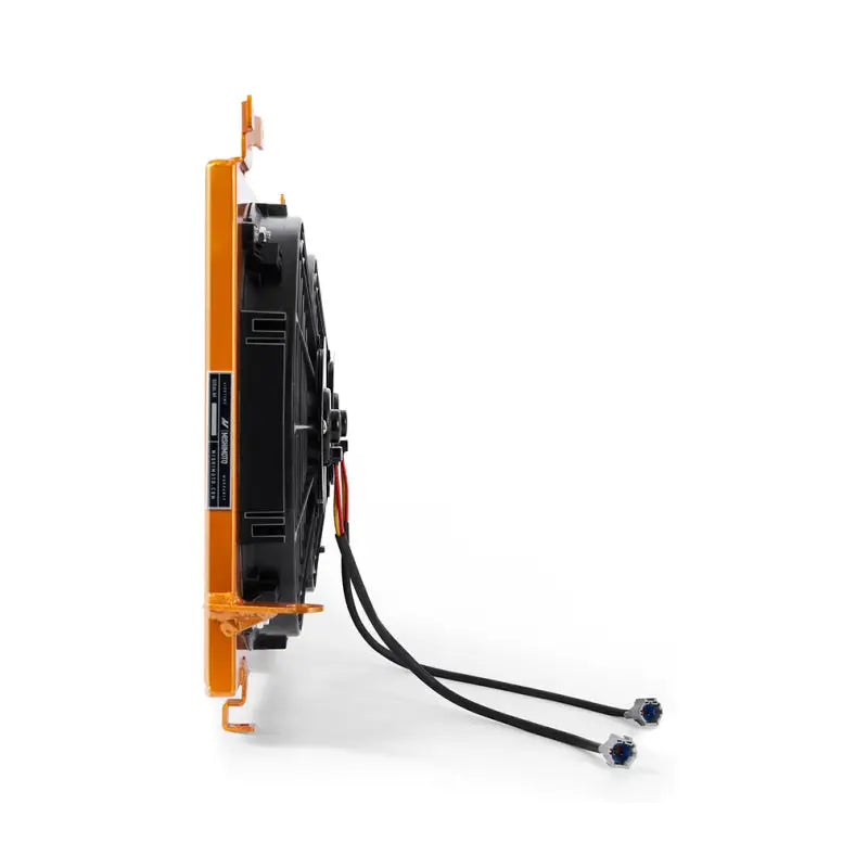 Orange framed radiator with electric fan and wiring for Subaru WRX STI aluminum fan shroud