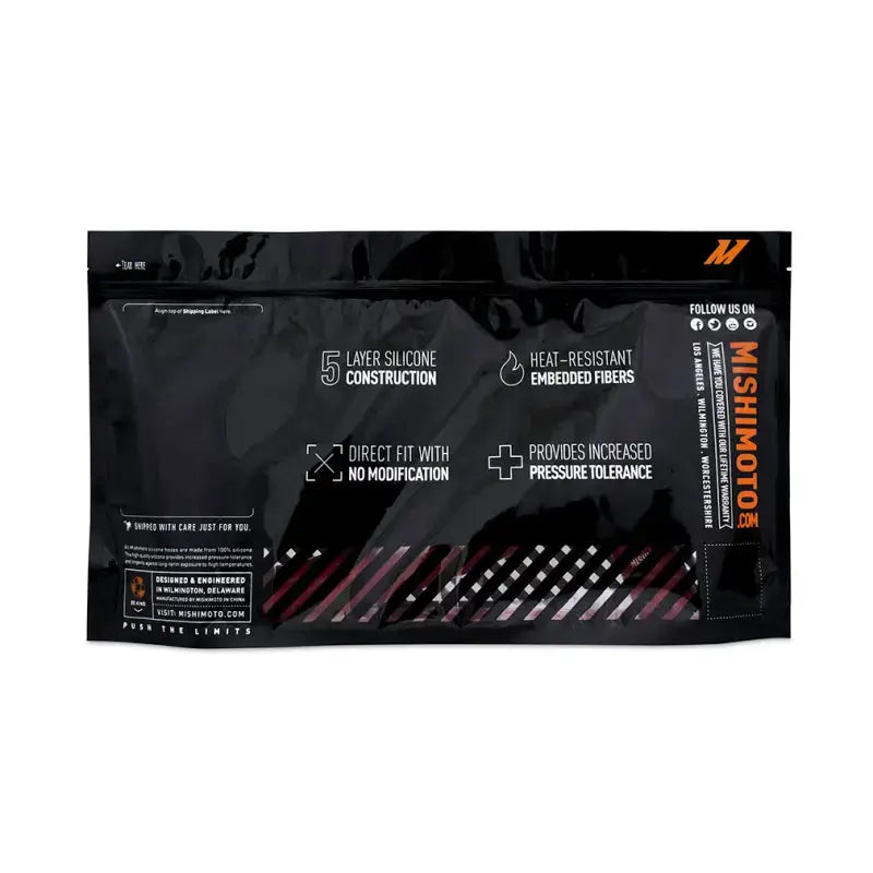 Black Mishimoto product packaging for silicone coolant hose kit on Pontiac G8
