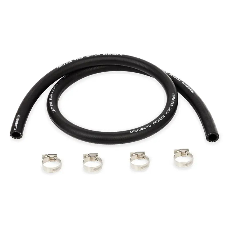 Black rubber 6in hose with 4 clamps for Mishimoto catch can and 1 inch diameter fit