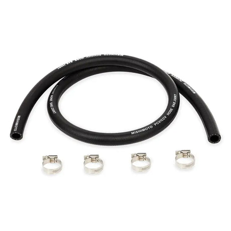 Black rubber 6in hose with 4 clamps for Mishimoto catch can and 1 inch diameter fit