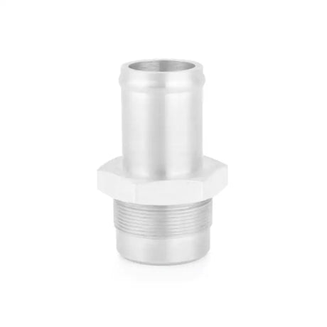 Silver metal hose fitting for Mishimoto race ready radiator setup