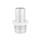 Silver metal hose fitting for Mishimoto race ready radiator cooling system