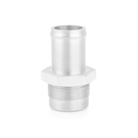 Silver metal hose fitting for Mishimoto race ready radiator cooling system