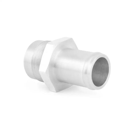 Silver metal hose fitting for Mishimoto 1.25in Race Ready Radiator, race ready upgrade