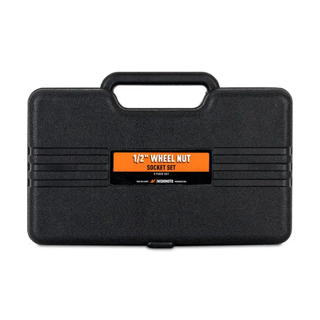Mishimoto 1/2in. Wheel Nut Socket Set - 5pc in black carrying case with orange label.