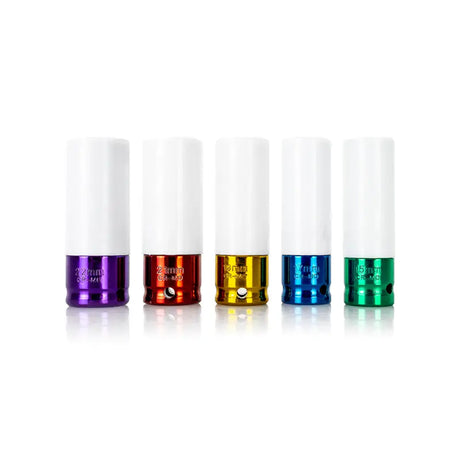 Mishimoto 1/2in. Wheel Nut Socket Set - 5pc, non-marring, color-coded, Chromoly steel, standard metric sizes, hollow core design.