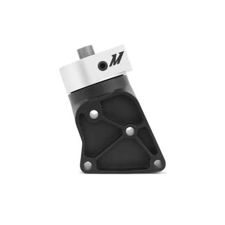 Black and silver engine mount from Mishimoto Hyundai Gensis 3.8L oil cooler kit