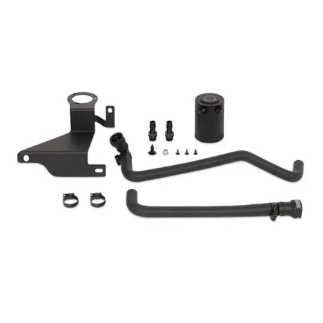 Black Mishimoto baffled oil catch can kit for Ford F-150 V8 engine