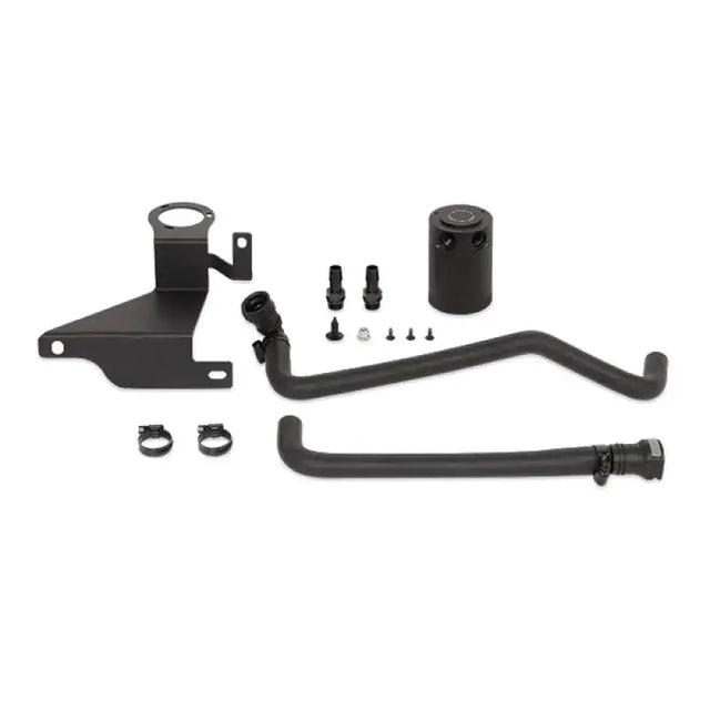 Black Mishimoto baffled oil catch can kit for Ford F-150 V8 engine