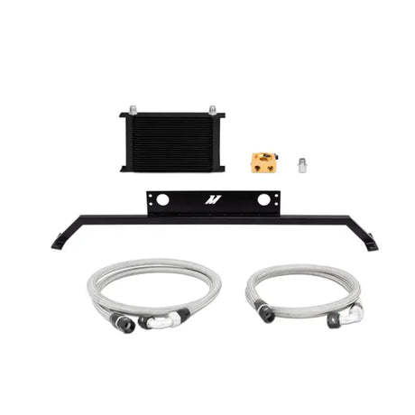 Automotive oil cooler kit for Ford Mustang GT 5.0L in silver by Mishimoto