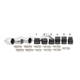 Chrome pipes with black rubber connectors and metal clamps for Chevrolet GMC Duramax intercooler kit