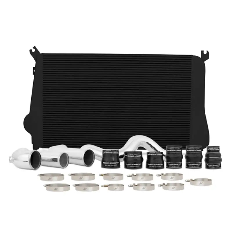 Black intercooler kit for Chevrolet GMC Duramax trucks from Mishimoto