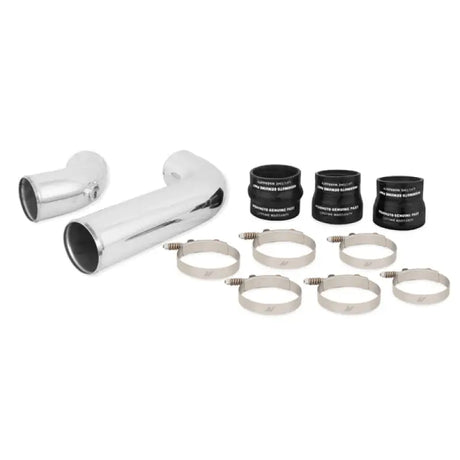 Chrome-plated elbow pipes with black couplers for Chevrolet GMC Duramax intercooler kit