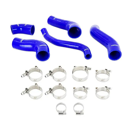 Blue silicone intercooler hose kit with metal clamps for Hyundai Veloster Turbo upgrades