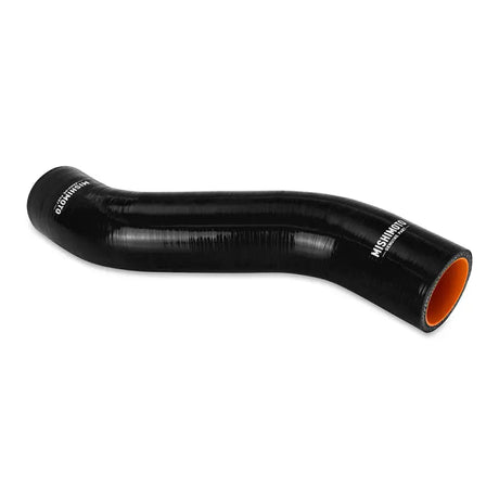Black silicone intercooler hose with orange interior from Mishimoto Veloster Turbo kit