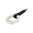 Silver tow hook with black shaft for Subaru BRZ and WRX front racing setup