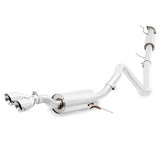 Stainless steel cat-back exhaust for Ford Fiesta ST with polished tips