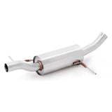 Shiny stainless steel Ford Fiesta cat-back exhaust with polished tips for better sound and style