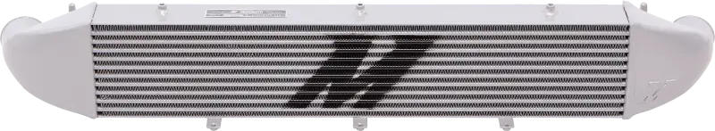 Silver Mishimoto performance intercooler with black logo for Ford Fiesta ST 1.6L