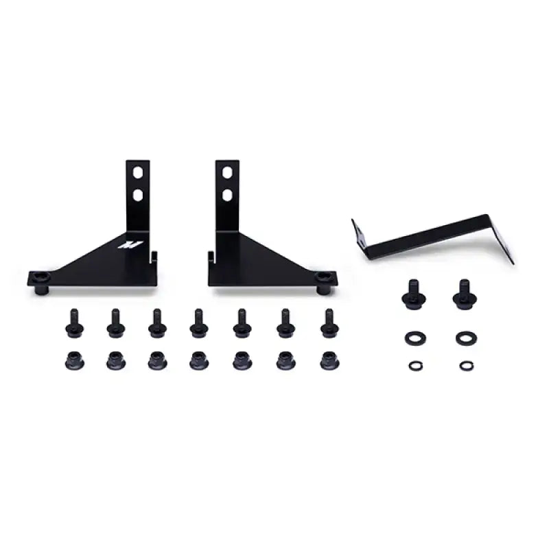Black metal bracket set with hardware for Mishimoto Ford Fiesta ST oil cooler kit
